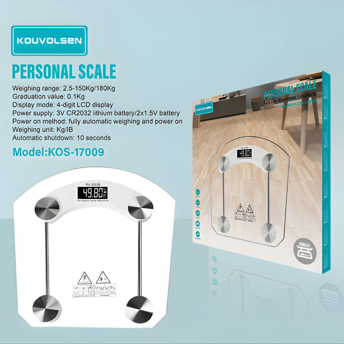 Báscula Digital de Baño. Pesa Balanza Electrónica con Pantalla LCD. Capacidad Hasta 180Kg.