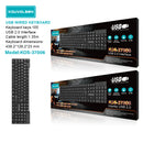 Teclado USB con Cable de 105 Teclas. Teclado Alámbrico Slim USB 2.0 Plug & Play para PC y Laptop. Color negro.