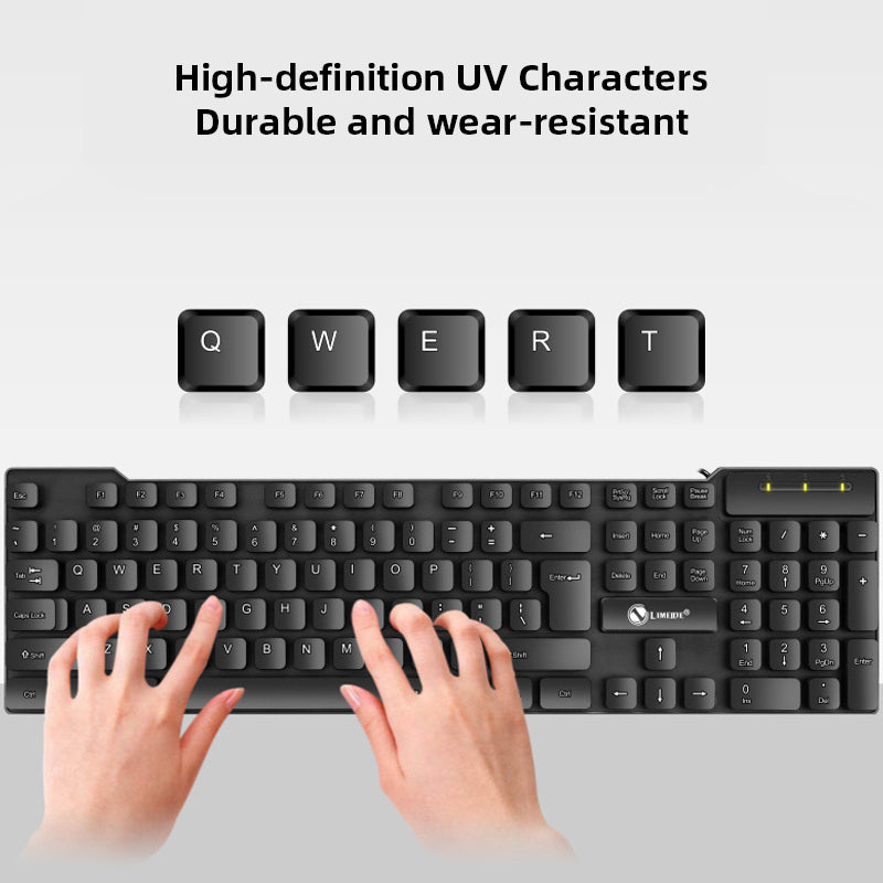 Teclado USB con Cable de 105 Teclas. Teclado Alámbrico Slim USB 2.0 Plug & Play para PC y Laptop. Color negro.