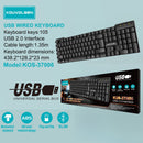 Teclado USB con Cable de 105 Teclas. Teclado Alámbrico Slim USB 2.0 Plug & Play para PC y Laptop. Color negro.