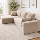 Sofá Seccional en L empacado al vacio Memory Foam de alta densidad 175X92X82cm+170X93X82cm Color Off-white 06