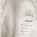 Sofá Seccional en L empacado al vacio Memory Foam de alta densidad 175X92X82cm+170X93X82cm Color Off-white 06