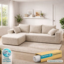 Sofá Seccional en L empacado al vacio Memory Foam de alta densidad 175X92X82cm+170X93X82cm Color Off-white 06