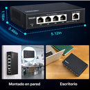 Switch PoE Gigabit 4 Puertos 1000Mbps y 30W por Puerto, 96W Total. Conmutador de 300m Extensión, Protección 4KV y Carcasa Metálica.