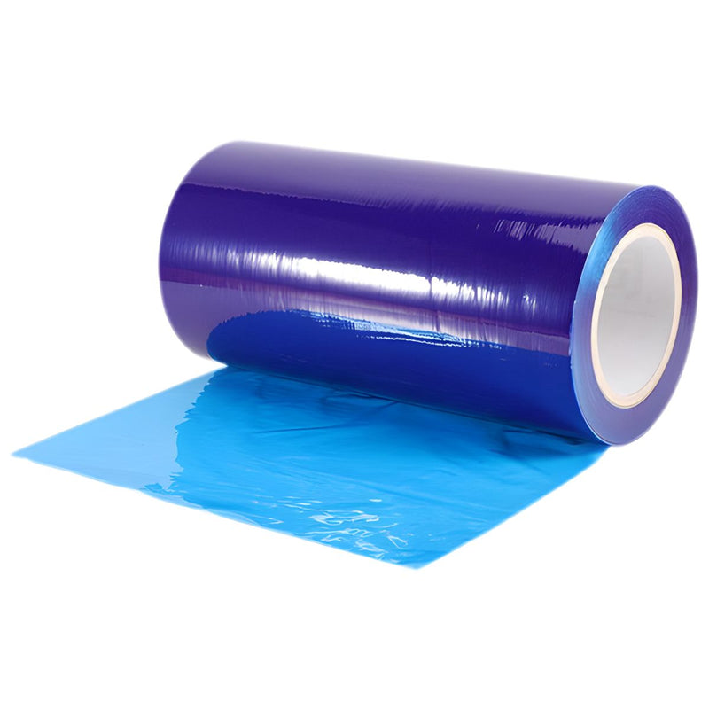 Film Protector Azul para Vidrios. Lámina Plástica para Ventanas. Película Protectora para Instalación y Remodelación. Rollo 90cmx200m. 0.04MM