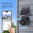 Cámara de Seguridad WiFi con Panel Solar 6MP. Cámara de videovigilancia con Visión Nocturna y Detección Humana. Zoom 12X