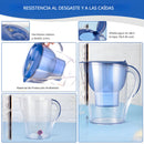 Jarra  con Filtro de agua de 3.5L con sistema carbón activado. Jarra Purificadora para Cocina.