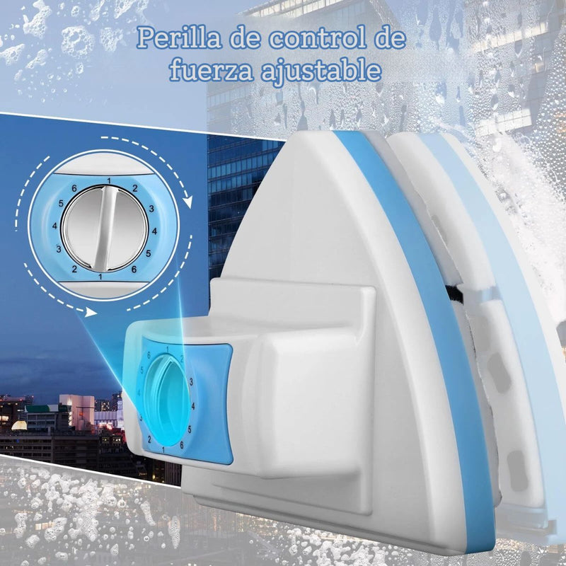 Limpiador de ventanas magnético profesional de doble cara. Ideal para vidrios entre 3-30mm de grosor.