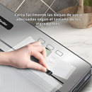 Sellador Al Vacío Recargable USB Con Luz UV De 14x4.3x 2.1" (35.6x11x5.5 Cm), 5V, 50W De ABS. Máquina De Envasado De Alimentos. Incluye 50 bolsas
