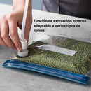 Sellador Al Vacío Recargable USB Con Luz UV De 14x4.3x 2.1" (35.6x11x5.5 Cm), 5V, 50W De ABS. Máquina De Envasado De Alimentos. Incluye 50 bolsas