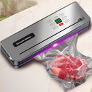 Sellador Al Vacío Recargable USB Con Luz UV De 14x4.3x 2.1" (35.6x11x5.5 Cm), 5V, 50W De ABS. Máquina De Envasado De Alimentos. Incluye 50 bolsas