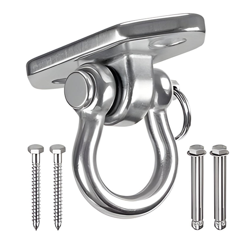 Gancho Para Hamaca, Columpio Y Sacos De Boxeo En Acero Inoxidable (70x40mm) Con Tornillos Para Madera Y Concreto Soporte De Suspensión. Perno Para Sillas Colgantes.(1 Und)