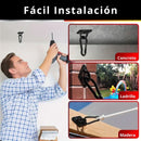 Gancho Para Hamaca Con Mosquetón De 5 mm En Hierro. Capacidad 200 Lbs. Argolla Para Poleas, Columpios, Entrenamiento Fitness Y Cuerdas. (Set de 2 unds) Color Negro