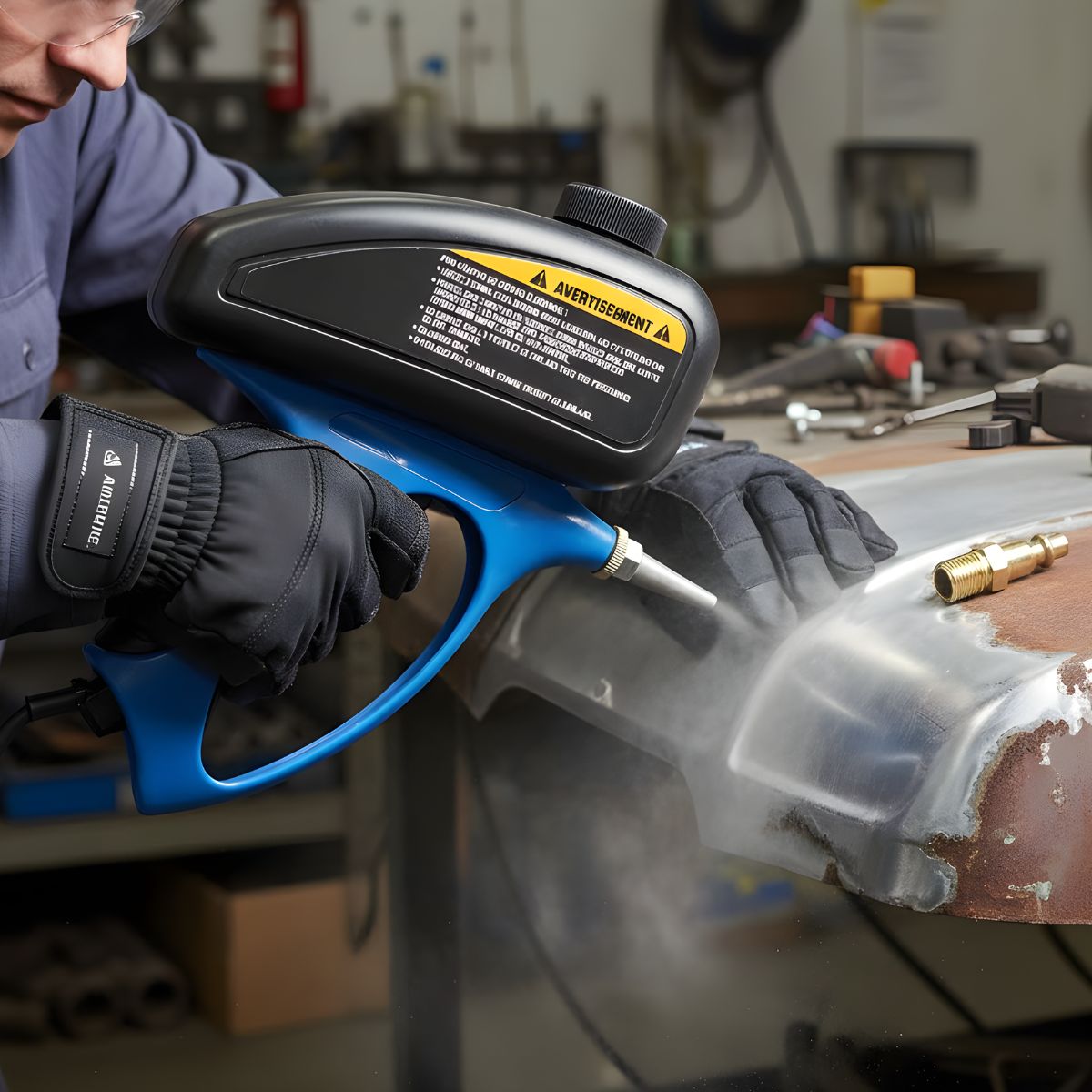 Pistola Sandblasting para Arenado Chorro de Arena con depósito 310ml para Limpieza de óxido y metal.