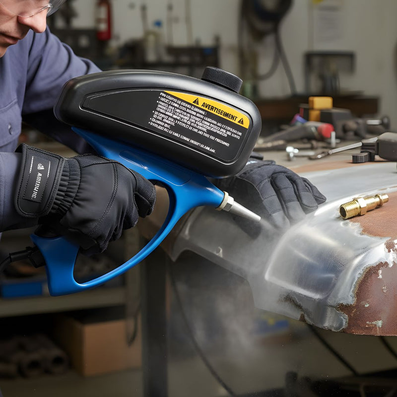 Pistola Sandblasting para Arenado Chorro de Arena con depósito 310ml para Limpieza de óxido y metal.