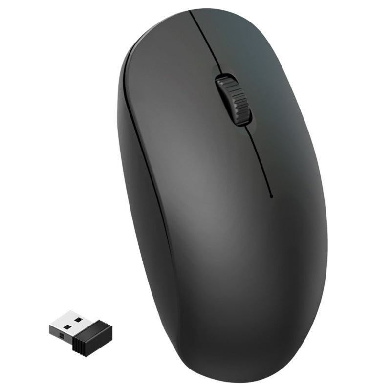 Mouse Inalámbrico Ergonómico 2.4G Con Diseño Compacto, Sensor Óptico De 1000 DPI, Compatible Con Laptops Y Computadoras. (Usa 1 Batería AA No Incluida) Color Negro.