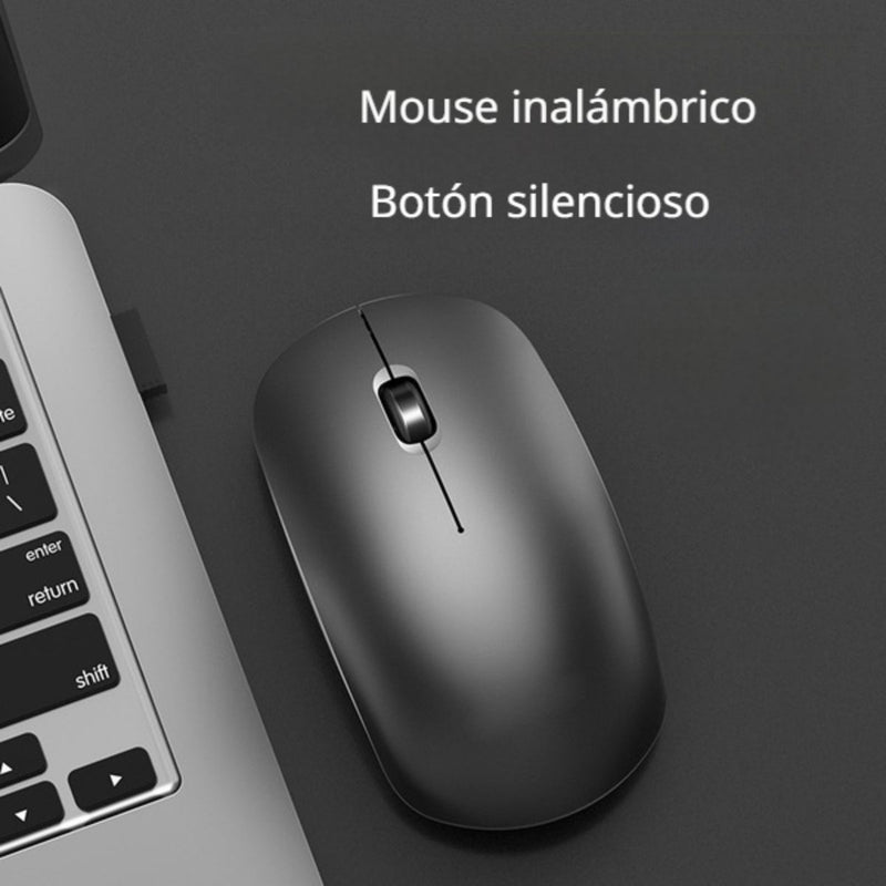 Mouse Inalámbrico Ergonómico 2.4G Con Diseño Compacto, Sensor Óptico De 1000 DPI, Compatible Con Laptops Y Computadoras. (Usa 1 Batería AA No Incluida) Color Negro.