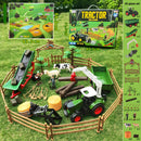 Tractor agrícola de juguete con granja y animales. Vehículo de 8.46” x 4.33” x 6.30 “plástico. Juego de Granja para niños. Set de 45 pzas.