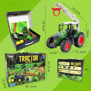 Tractor agrícola de juguete con granja y animales. Vehículo de 8.46” x 4.33” x 6.30 “plástico. Juego de Granja para niños. Set de 45 pzas.