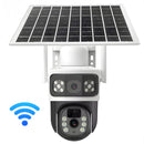 Cámara de Seguridad Solar WiFi Doble Lente T8 Blanca con Visión Nocturna Color, Audio Bidireccional y PTZ 355°