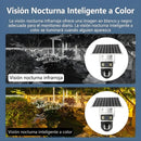 Cámara de Seguridad Solar WiFi Doble Lente T8 Blanca con Visión Nocturna Color, Audio Bidireccional y PTZ 355°