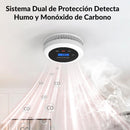 Detector De Humo Y Monóxido De Carbono (CO2) 2 En 1 Con Pantalla Digital Y Alarma De 85dB. Utiliza 3 baterias AA (No incluidas)