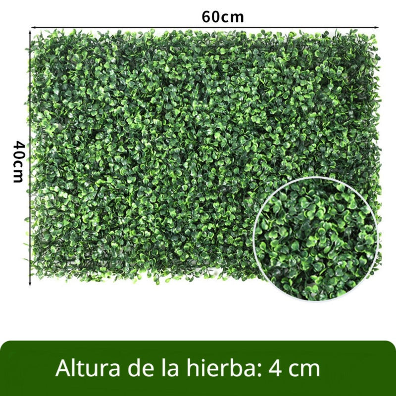 Follaje Artificial De Plástico (60 x 40 Cm) De 4 Cm De Altura Para Jardín Vertical, Muro Verde, Decoración Interior Y Exterior.