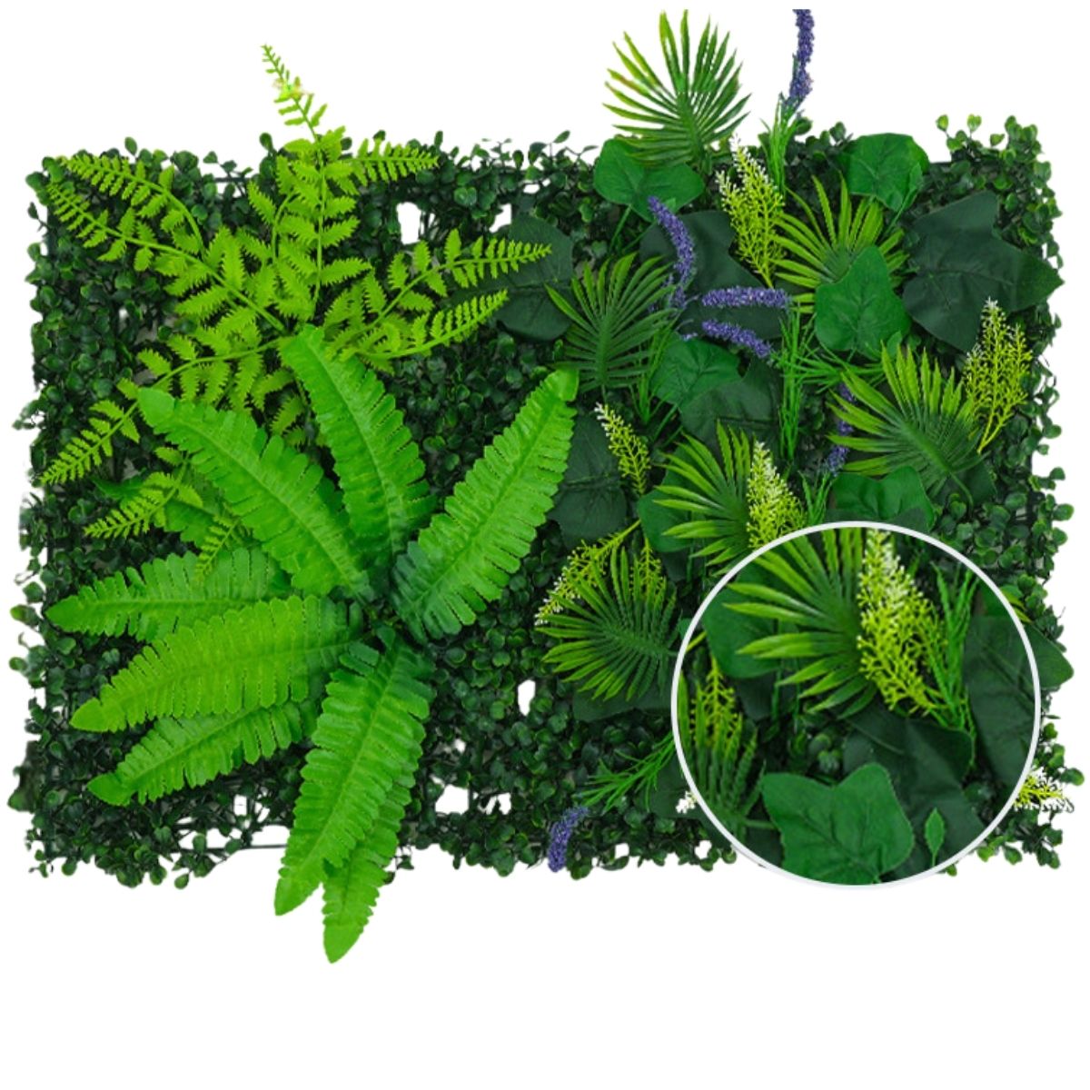 Follaje Artificial De Plástico (60 x 40 Cm) De 4 Cm De Altura Para Jardín Vertical, Muro Verde, Decoración Interior Y Exterior.