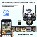 Cámara De Seguridad PTZ 25MP Ultra HD WiFi De 5 Lentes Con Rotación Eléctrica 355°/90°, IP65, Visión Nocturna A Color Memoria 32GB. Cámara Domo. Cámara Vigilancia