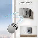 Tendedero de Ropa Retráctil de Pared 5.1 m Gris, Cuerda de Acero Inoxidable Ajustable Resistente Al Viento. Ahorrador de Espacio. Rack para Secar Ropa.