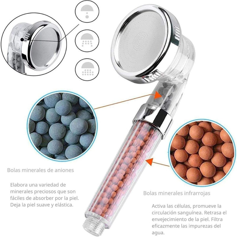 Cabezal de Ducha de Mano de Alta Presión con Filtro Purificador, Manguera de 1.5 m de Tubo Reforzado. Cabezal de Regadera.