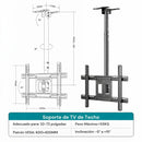 Soporte de TV de Techo en Acero Ajustable (600-1560mm) para Pantallas de 32 a 72 Pulgadas.