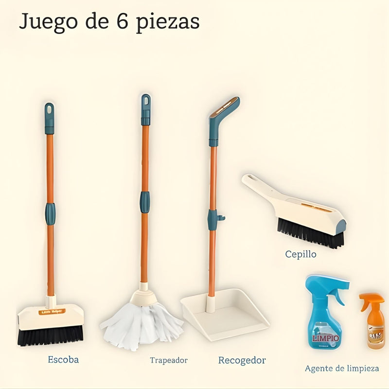 Juego de Limpieza Infantil. Set de 6 piezas. Juguete de Aprendizaje para Niños.