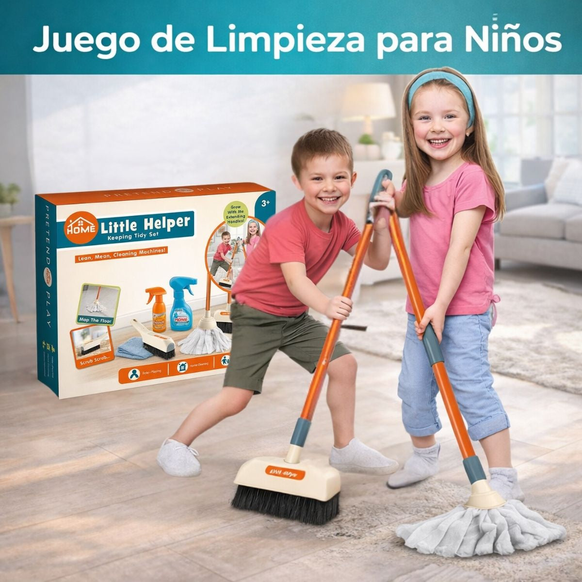 Juego de Limpieza Infantil. Set de 6 piezas. Juguete de Aprendizaje para Niños.