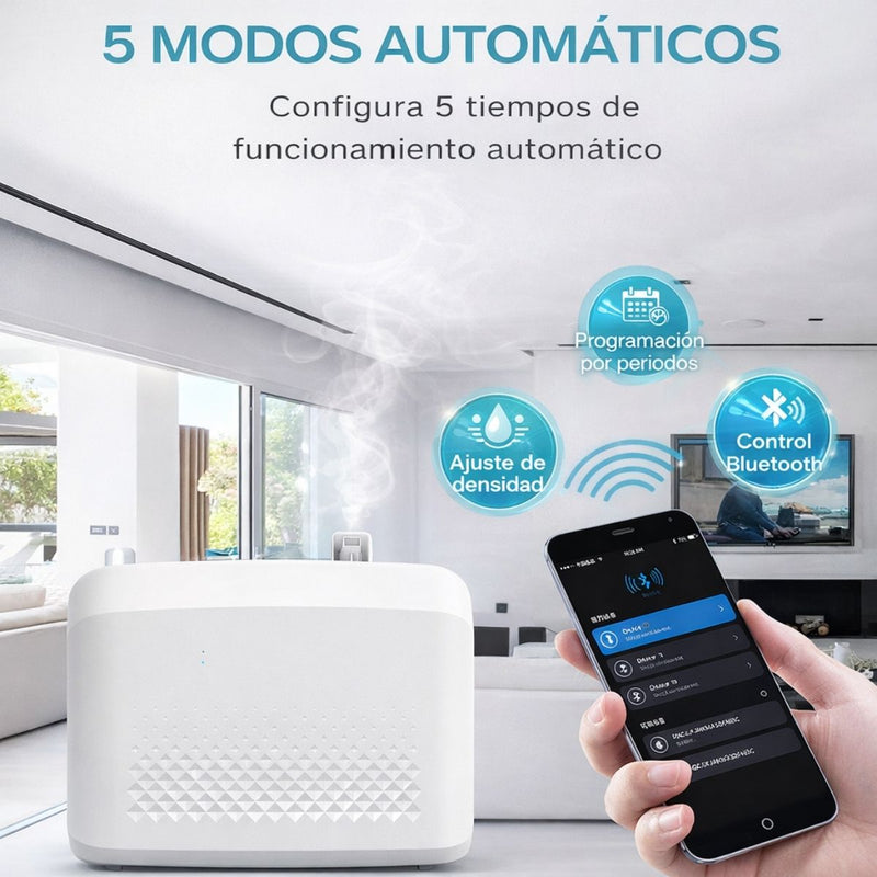 Difusor de Aromas Profesional 800 ml con Bluetooth y Conexión HVAC. Aromatizador Inteligente para Hogar, Oficina y Espacios Comerciales. Ambientador. Aromaterapia.
