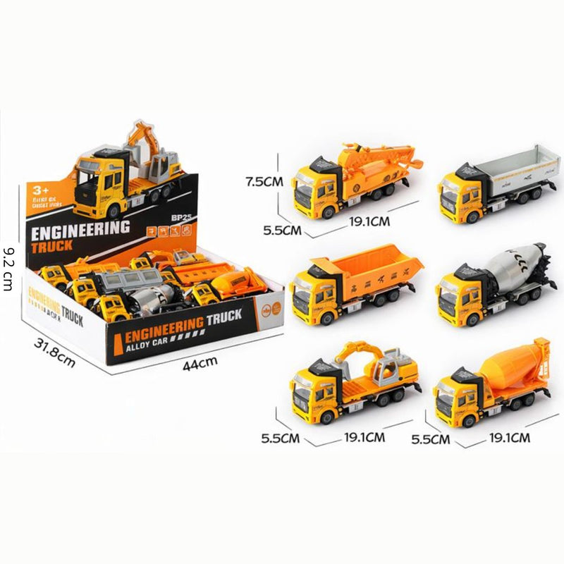 Juguetes de Camiones de Construcción. Set de 6 vehículos aleatorios (7.5x 5.5x19.1cm). ( se vende por unidad)