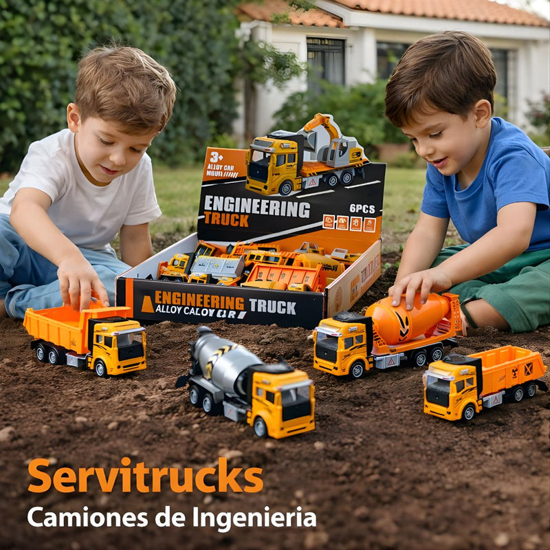 Juguetes de Camiones de Construcción. Set de 6 vehículos aleatorios (7.5x 5.5x19.1cm). ( se vende por unidad)