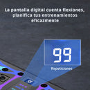 Tabla de Flexiones puh ups Inteligente con Pantalla LCD y Conteo Digital con Empuñaduras Antideslizantes. Tabla Plegable de Entrenamiento  (87x20 cm) Color Negro