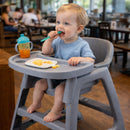 Silla de Comer para Bebés y Niños con Bandeja Ajustable  y Cinturón de Seguridad. Silla Alta Infantil Antivuelco. Color Gris
