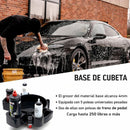 Base Rodante para Cubeta de Detailing | Dolly con Ruedas y Porta Botellas para Car Wash Lavado de Auto con 5 Ruedas. Capacidad 250 lb. Diámetro 45 cm. Color Negro.