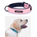 Collar de cuero para mascotas, Talla S. 34x1.7cm (Largo x Ancho) Color Rosado.