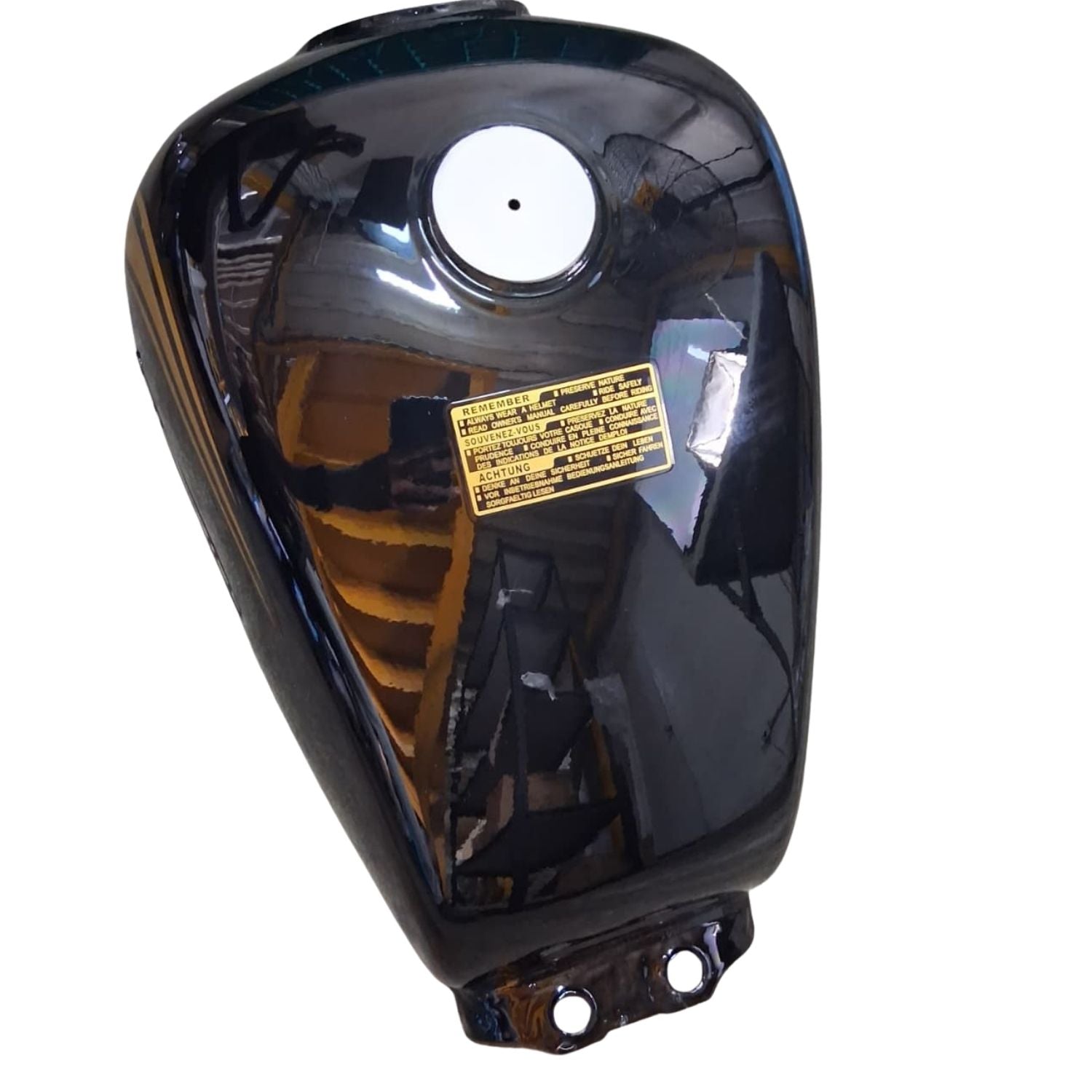 Tanque de combustible negro con calcomanias (KC150) FUEL TANK BLACK BS WITH STICKER