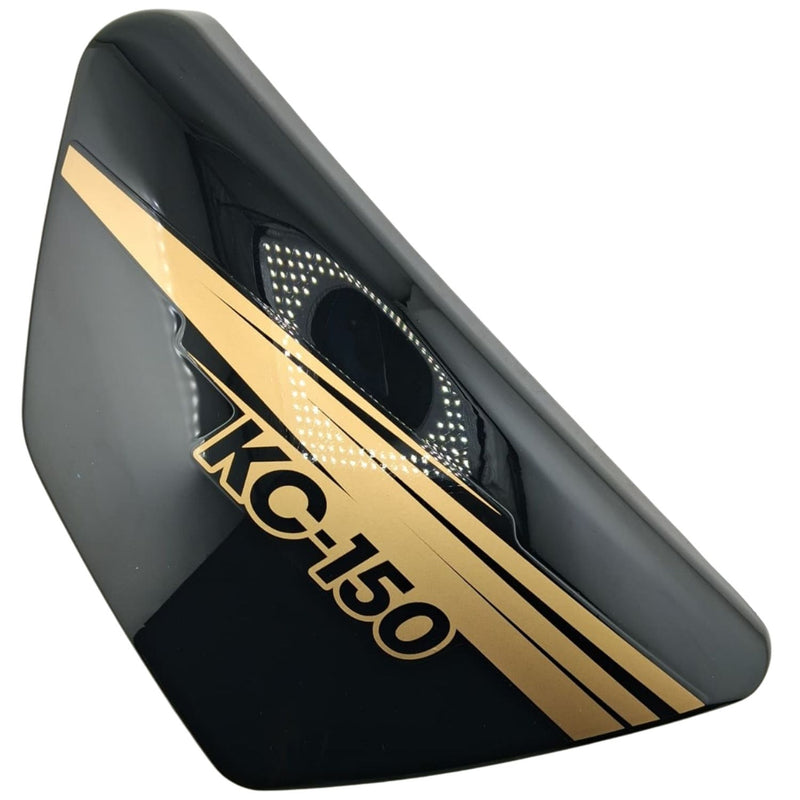 Covertor derecho negro con calcomanias (KC150) RIGHT SIDE COVER BLACK BS WITH STICKER