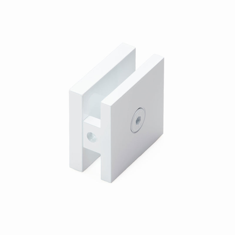 Conector Muro - Vidrio. Color Blanco. Material Aluminio. Funciona Para Vidrio 8-10-12 Mm.