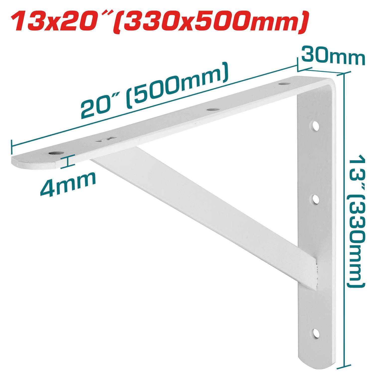 Soportes De Repisas 13X20" Esp. 4Mm. 6 Puntos De Fijación. Cap. 320Kg.