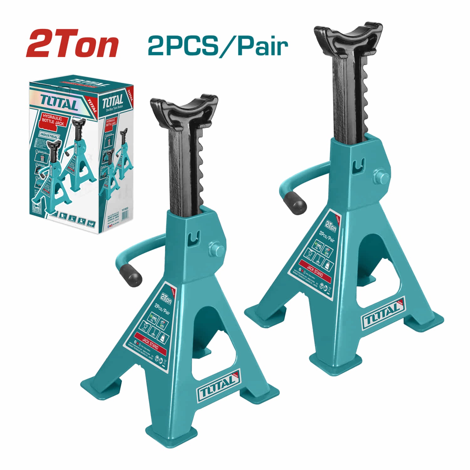 Gatos de Soporte 2 Ton. Alt. Min: 250mm. Alt. Max: 380mm. Se Vende en Par. Jack Stand