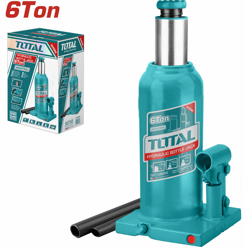 Gato Hidráulico Botella de 6 Ton. Alt. Mínima 210mm. Alt. Elevación 410mm Viaje 200mm Elevador hidráulico.