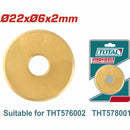Rueda de repuesto para cortadora de azulejos y baldosas. Ø22xØ6x2mm Carburo de tungsteno. Compatible con THT576002 THT578001