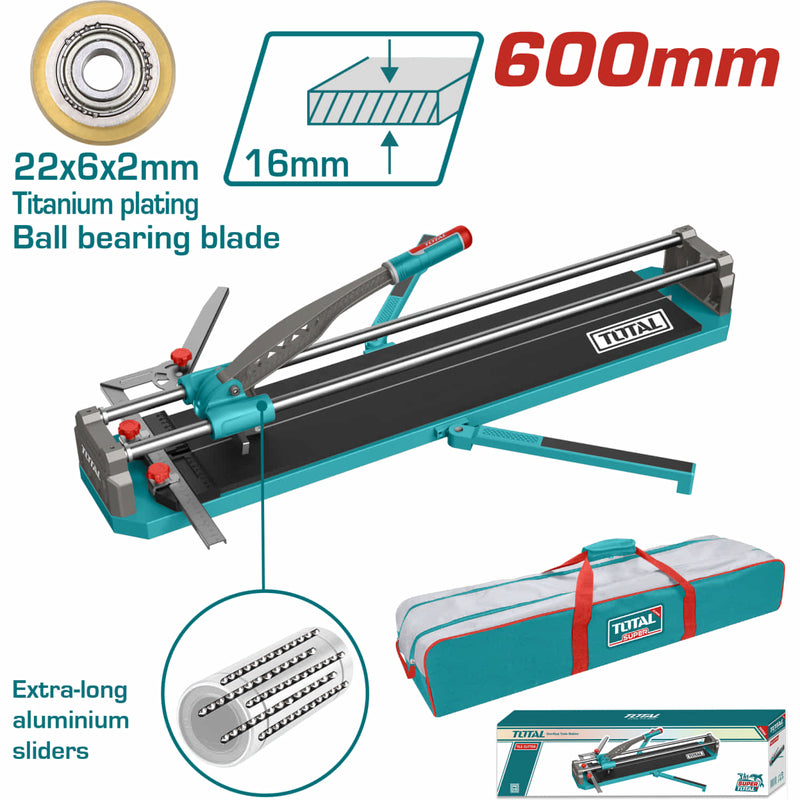 Cortador de Azulejos y baldosas de 600 mm Max grosor 16mm Corte Recto y en Diagonal Cuchilla de 22x6x2mm Diámetro de la barra deslizante: 20 mm Cortadora de Cerámica