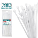 Zunchos plásticos 720 x 9mm. 100 piezas. Blanco. Nylon